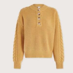 Varley. Vera Button Neck Sweater. Rattan. Size XS.